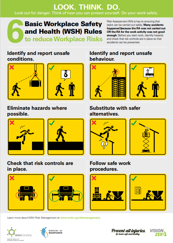 6 Basic Workplace Safety and Health (WSH) Rules for Reducing WSH Risks