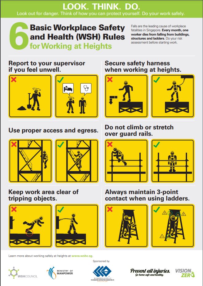 6 Basic Workplace Safety and Health (WSH) Rules for Working at Heights